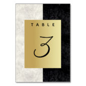 金ゴールド白黒結婚のテーブル番号 テーブルナンバー (裏面)