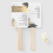 金ゴールド白黒結婚式 プログラムハンドファン ハンドファン (正面&裏面)