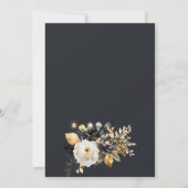 金ゴールド白黒花の日付を保存 セーブザデート (裏面)