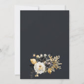 金ゴールド白黒花ブライダルシャワー 招待状 (裏面)