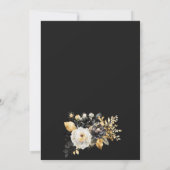 金ゴールド白黒花婚約 招待状 (裏面)