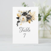 金ゴールド白黒花 招待状 (スタンド正面)