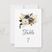 金ゴールド白黒花 招待状 (裏面)