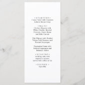 金ゴールド白黒。シンプル結婚モダン食 メニュー (裏面)