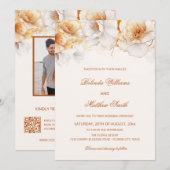 金ゴールド白 招待状 (正面/裏面)