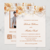 金ゴールド白 招待状 (正面/裏面)