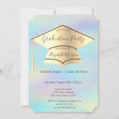 金ゴールド目盛りキャップ、ホログラフィック目盛り 招待状 (正面)