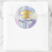 金ゴールド目盛りキャップ、名前、ホログラフィック ラウンドシール (バッグ)