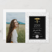 金ゴールド看護卒業党 |お知らせ 招待状 (正面/裏面)