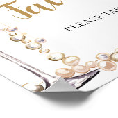 金ゴールド真珠とプロセッコシャンパーニュ親善署名 ポスター (角)