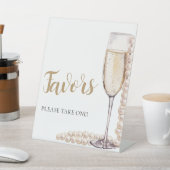 金ゴールド真珠とプロセッコシャンパーニュ親善署名 台座サイン (インサイチュ)