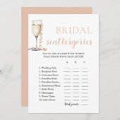 金ゴールド真珠とプロセッコブライダルスキャッタゴリーゲーム 招待状 (正面/裏面)