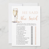 金ゴールド真珠とプロセッコ彼は言った、彼女はゲームを言った 招待状 (正面)