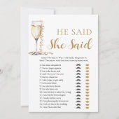 金ゴールド真珠とプロセッコ彼は言った、彼女はゲームを言った 招待状 (正面)