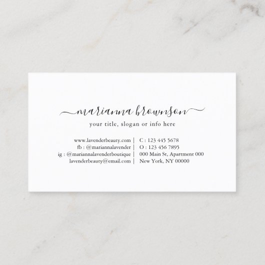 金ゴールド眼衣服眼鏡 名刺 (裏面)