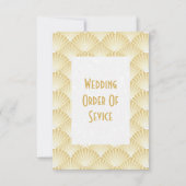 金ゴールド着色アールデコデザイン結婚式 プログラム (正面)