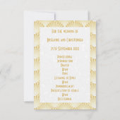 金ゴールド着色アールデコデザイン結婚式 プログラム (裏面)