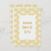 金ゴールド着色アールデコデザイン結婚式 プログラム (正面/裏面)