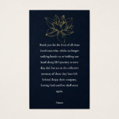 金ゴールド睡蓮フローラ記念写真祈りの言葉カード (裏面)