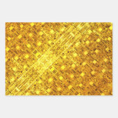 金ゴールド矢印とスカイブルー蛇行サンプラー ラッピングペーパーシート (正面2)