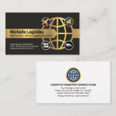 金ゴールド矢印グローバルロジスティック軌道 名刺 (正面/裏面)