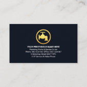 金ゴールド矢印ブルー水滴配管 名刺 (裏面)