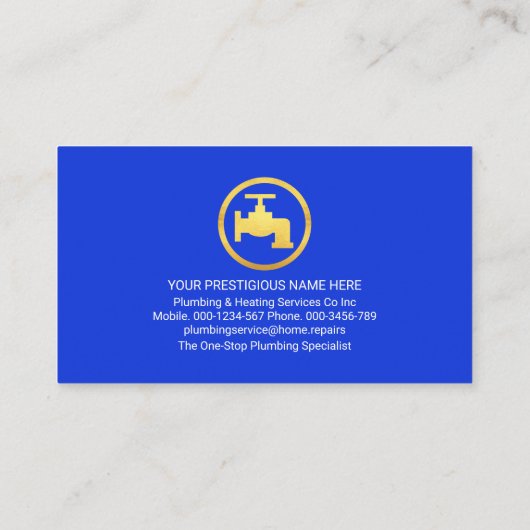 金ゴールド矢印金ゴールド給排水衛生設備配管アイコン 名刺 (裏面)