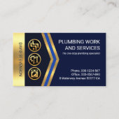 金ゴールド矢印金ゴールド給排水衛生設備配管アイコン 名刺 (正面)