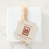 金ゴールド矩形中国の二重結婚幸福の木 フェイバータグ (インサイチュ)