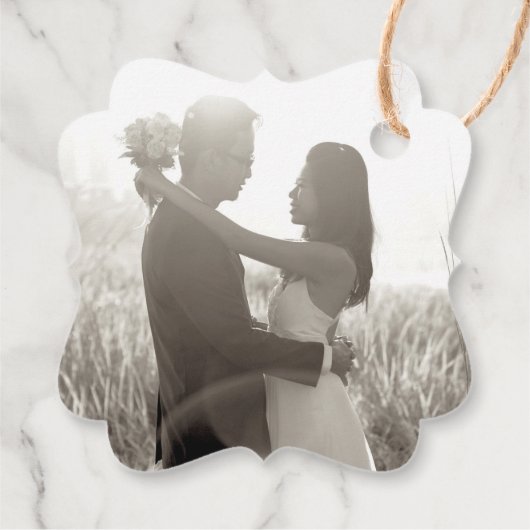 金ゴールド矩形中国の二重結婚幸福の木 フェイバータグ (裏面)