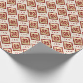 金ゴールド矩形中国の二重結婚幸福量 ラッピングペーパー (角)