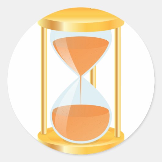 金ゴールド砂時計 ラウンドシール (正面)