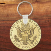 金ゴールド硬貨 キーホルダー (正面)