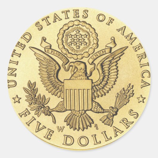 金ゴールド硬貨 ラウンドシール (正面)