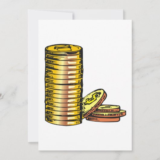 金ゴールド硬貨 招待状 (正面)