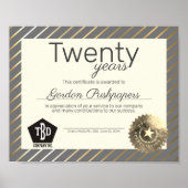 金ゴールド社員周年証明書 ポスター (正面)