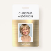 金ゴールド社員 – 名前フォトメタ企業のリック バッジ (正面)