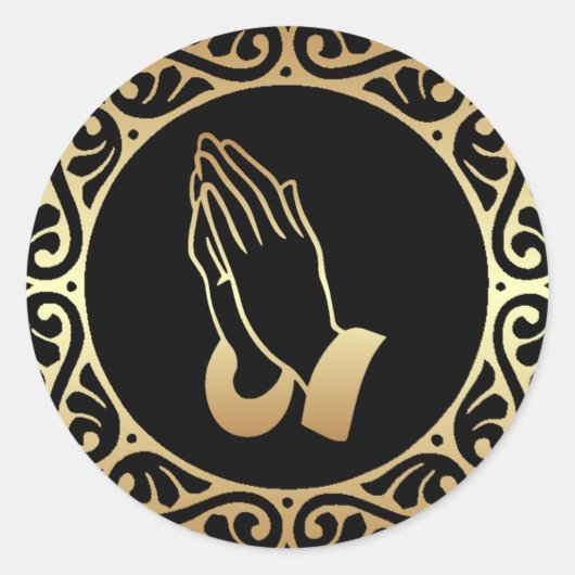 金ゴールド祈の手 ラウンドシール (正面)