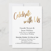 金ゴールド祝と米国の《写真》ぼけ味ブラックバック披露宴 招待状 (正面)