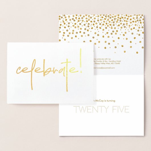 金ゴールド祝・アニー・バースデー・パーティー 箔カード (ディスプレー)