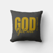 金ゴールド神得私がカバー – 信仰に基づくクリスチャン クッション (正面)