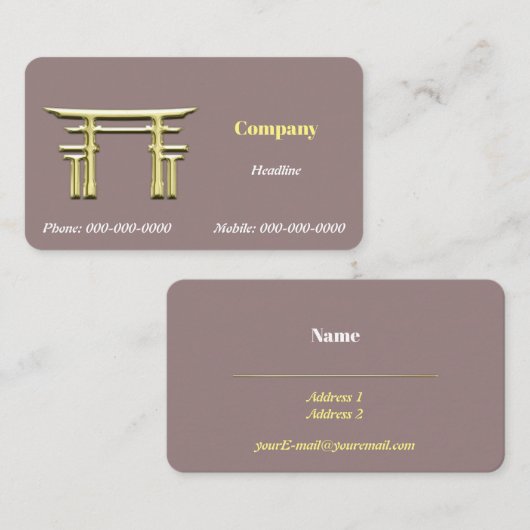 金ゴールド神道 名刺 (正面/裏面)