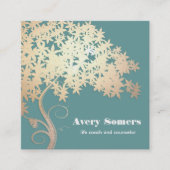 金ゴールド禅の木ホリスティックの健康と健康 スクエア名刺 (正面)