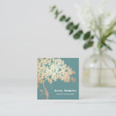 金ゴールド禅の木ホリスティックの健康と健康 スクエア名刺 (スタンド正面)