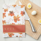 金ゴールド秋のメープル離れカスタム キッチンタオル (四つ折り)