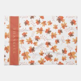 金ゴールド秋のメープル離れカスタム キッチンタオル