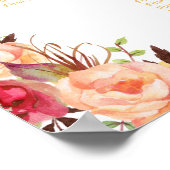 金ゴールド秋の花秋の結婚式座席表 ポスター (角)