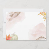 金ゴールド秋カボチャ女の子ベビーシャワー 招待状 (裏面)