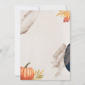 金ゴールド秋カボチャOhベビーベビーシャワー 招待状 (裏面)