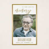 金ゴールド秋ツリー悔やみや弔慰メモリアルフォト祈りの言葉カード (正面)